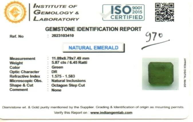 5.87 Carats Emerald ( 6.45 Ratti Panna ) 3