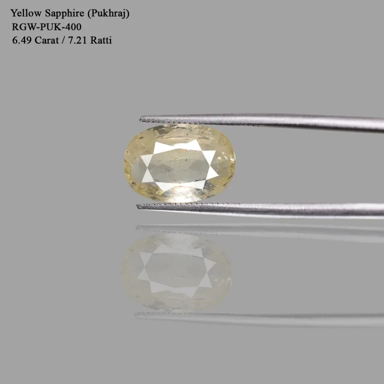 6.49 Carats Yellow Sapphire ( 7.21 Ratti Pukhraj )