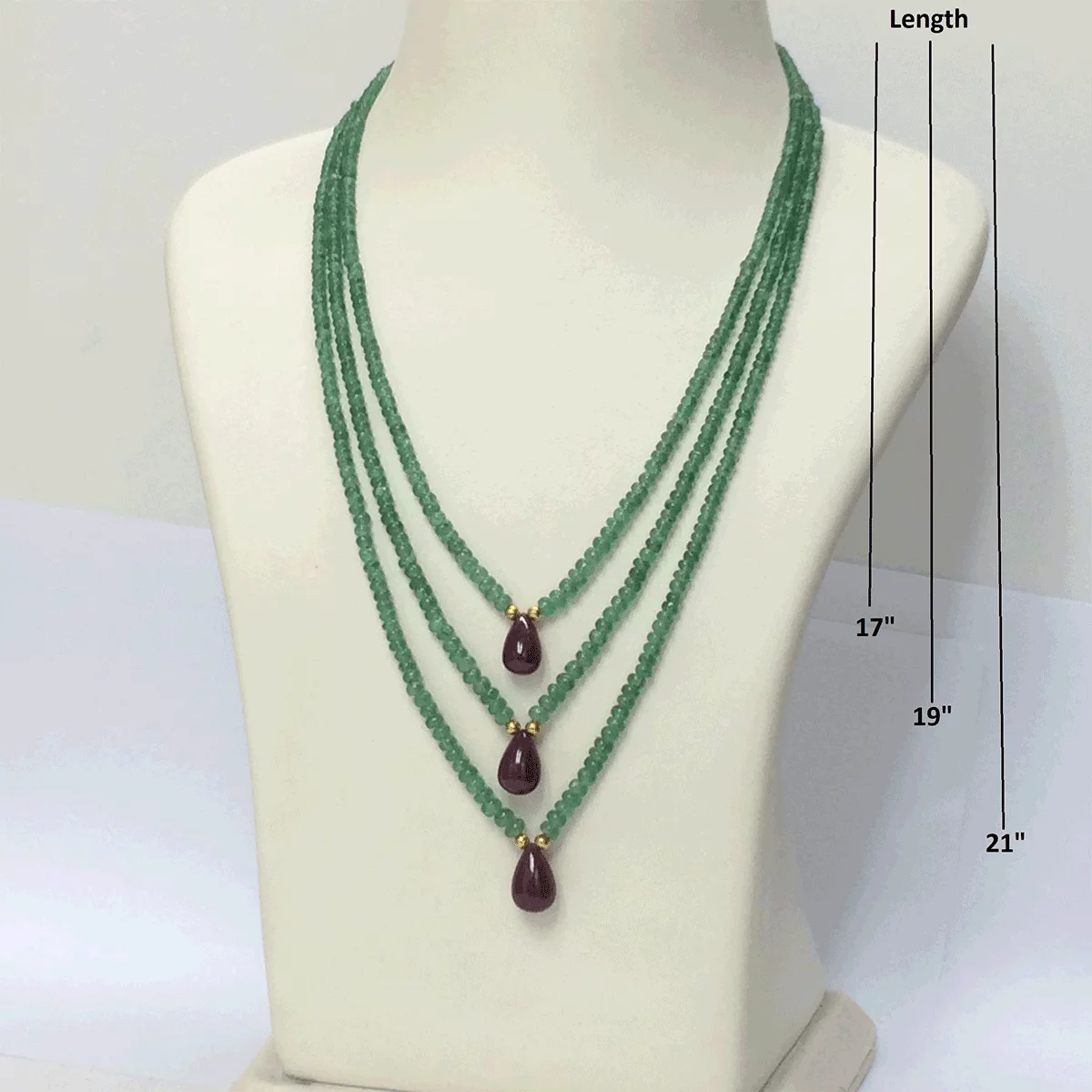 Lab Certified Emerald Ruby Necklace with Gold Foil Beads ( Panna Manak Mala ) 3