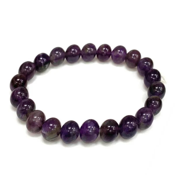 Purplish Blue Amethyst Gemstone Beaded Bracelet For Men & Women