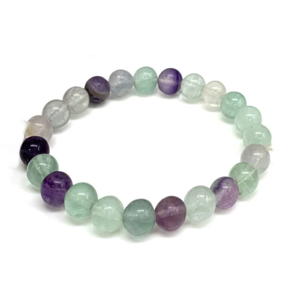 Natural Fluorite Beads Classic Simple Design Stretch Bracelet