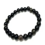 Handmade Golden Obsidian Gemstone 8mm Round Beads Bracelet