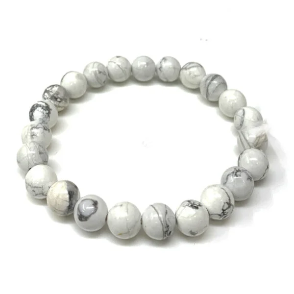 Howlite Stylish Gemstone Round Beaded Bracelet For Men & Women