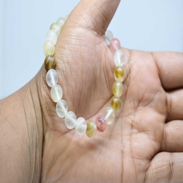 Multi Cherry Quartz Round Beads 8mm Gemstone Stretch Bracelet