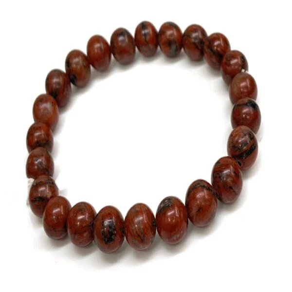 Red Jasper 8mm Gemstone Natural Beaded Unisex Bracelet