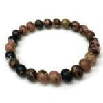 Handmade Rhodonite Gemstone 8mm Round Healing Beads Bracelet