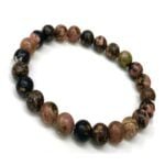 Handmade Rhodonite Gemstone 8mm Round Healing Beads Bracelet