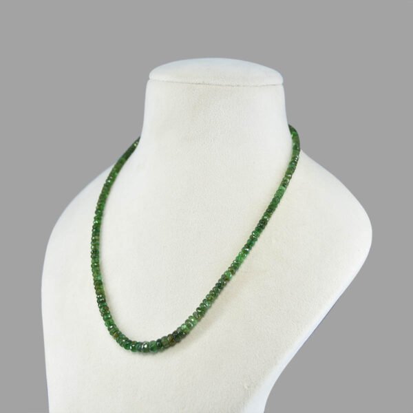 Natural Emeralds Cut Beads Necklace Mala ( Single Line Green )