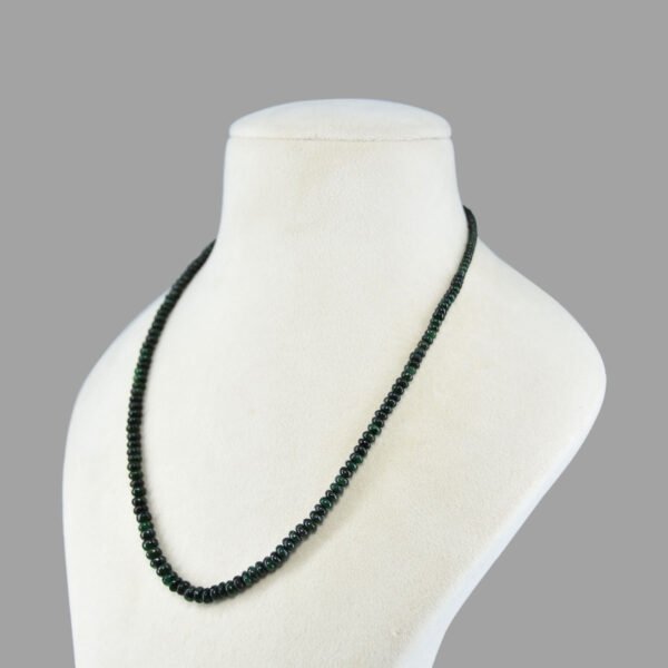 Original Emeralds Plain Beads Necklace Mala ( Single Line Green )