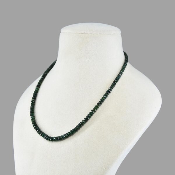 Certified Emeralds Cut Beads Necklace Mala ( Single Line Green )