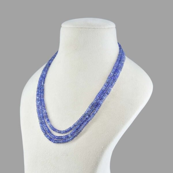 Tanzanite Beads Necklace ( 3 Lines Blue )