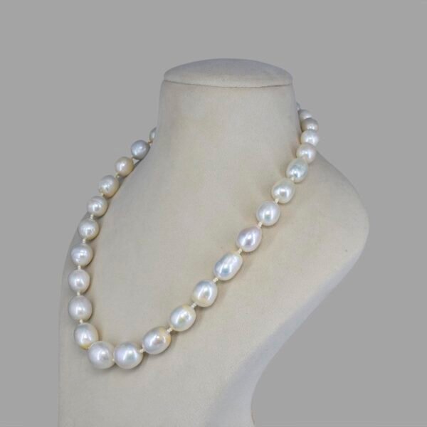 Baroque Pearl Moti Beads Necklace ( Single Line White )