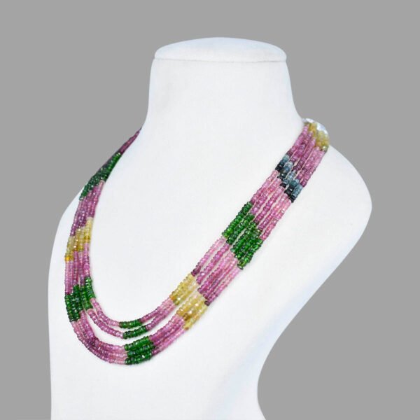 Multi Colour Tourmaline Necklace ( 5 Lines )