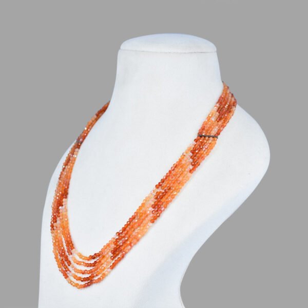 Buy Carnelian Shaded Cut Beads Necklace Online ( 5 Lines )