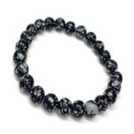 Snowflake Stylish Gemstone Round Beaded Bracelet For Men & Women