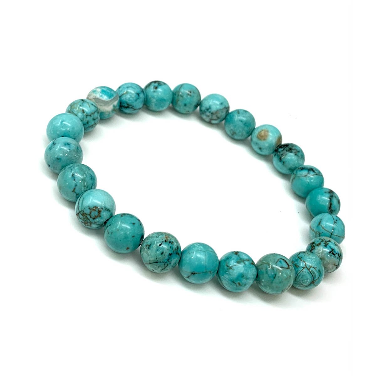 Turquoise Howlite Gemstone Beaded Bracelet For Men & Women - Rajendra's ...