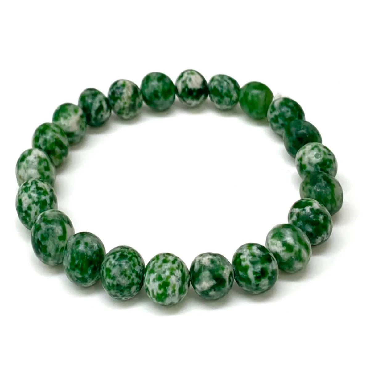 White & Green Jasper Gemstone Beaded Healing Bracelet For Youngsters