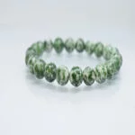 White & Green Jasper Gemstone Beaded Healing Bracelet For Youngsters