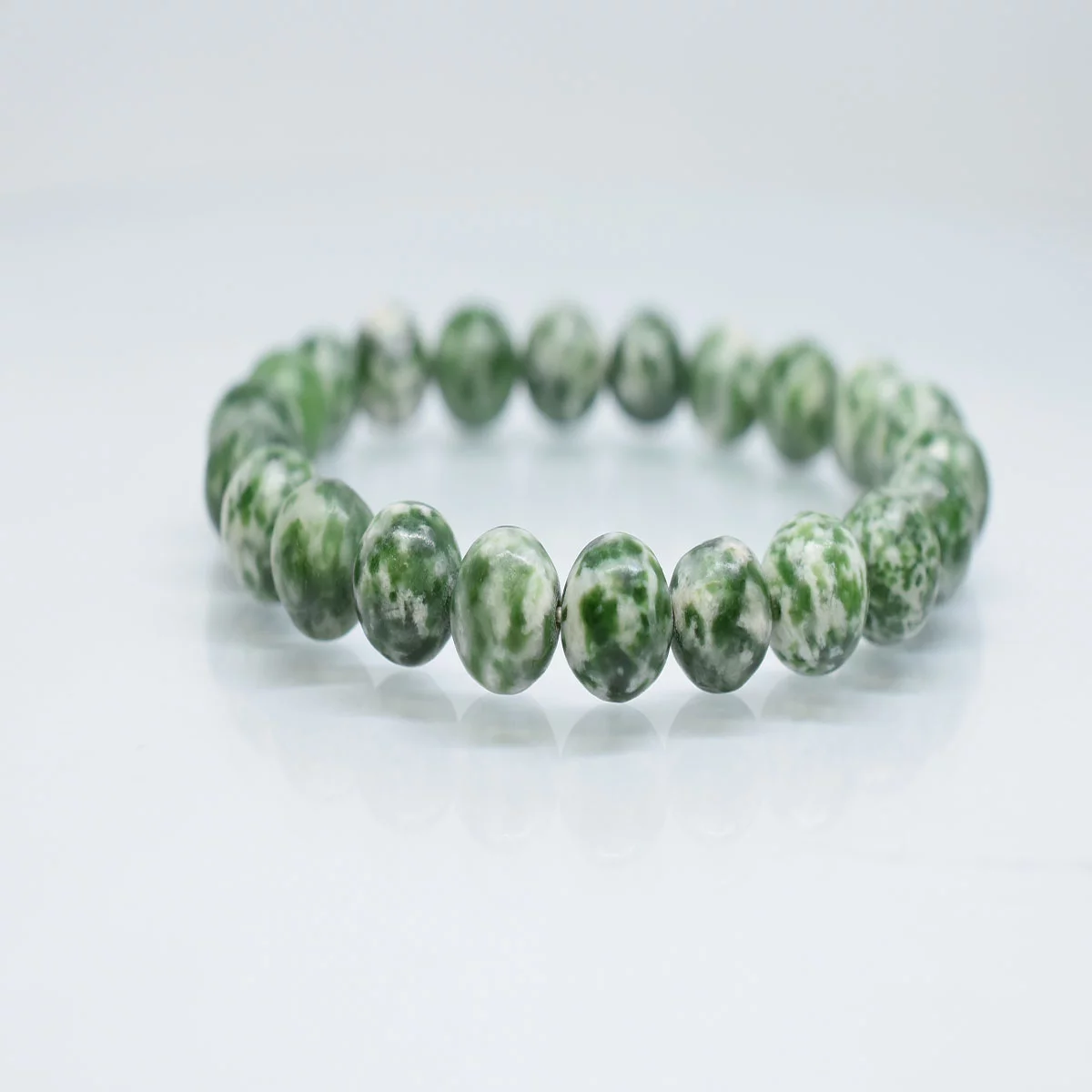 White & Green Jasper Gemstone Beaded Healing Bracelet For Youngsters