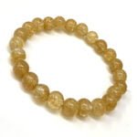 Handmade Yellow Chalcedony Healing Gemstone Round Beads Bracelet